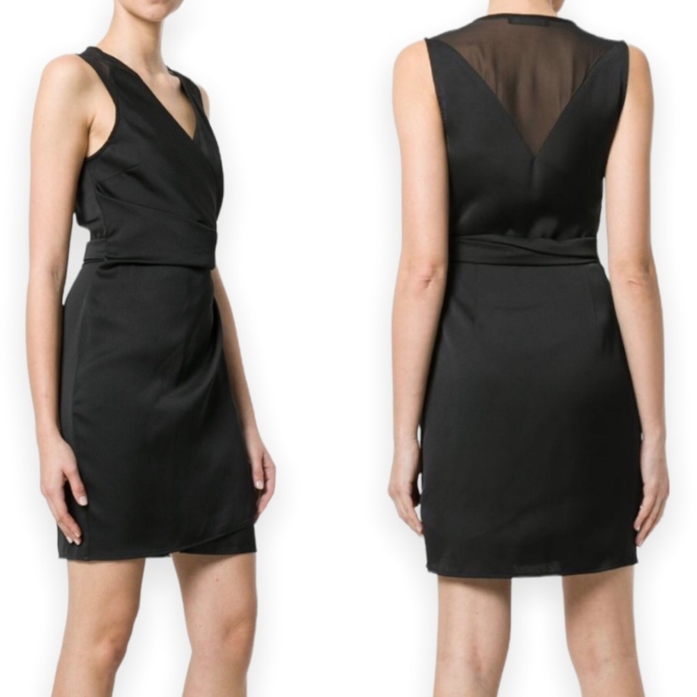 All Saints‎ Women's Black Anika Dress Wrap Style Above Knee Evening